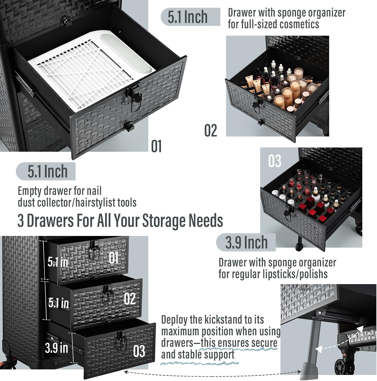 Rolling Salon Cart with 3 Draw - огляд і ціна Spa & Wellness Jura Resort Centre De Loisirs Des Franches Montagnes
